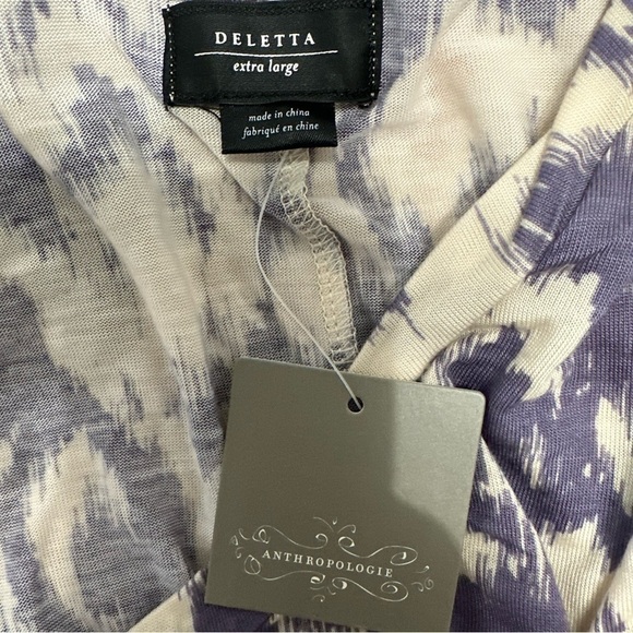 Anthropologie DELETTA Purple Lyocell tunic blouse PP MOTIF size XL - Picture 11 of 11